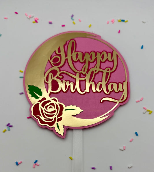 Custom small acrylic round cake topper
