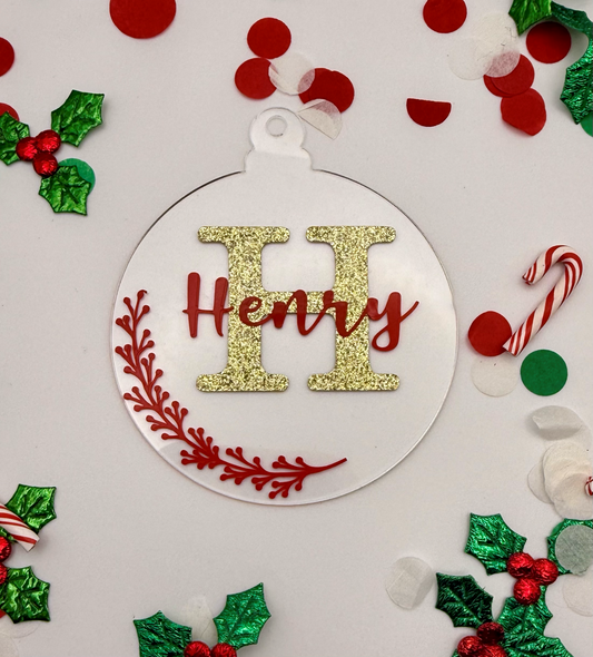 Personalised Initial and Name Ornament