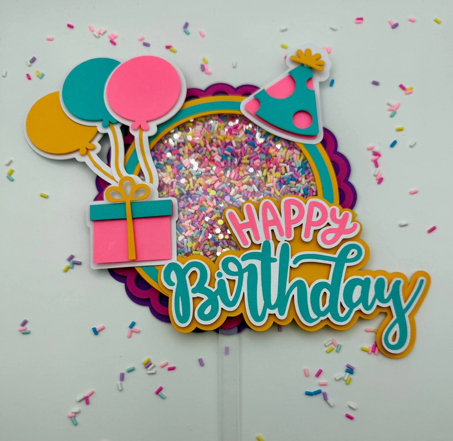 Large 3D Shaker Cake Topper